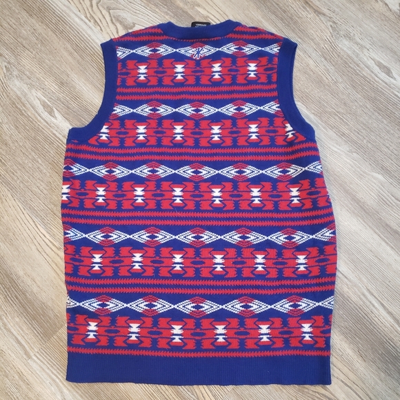 NFL Team Apparel NY Giants Mens M Sweater Vest Knit Blue Red White Football - Picture 2 of 7